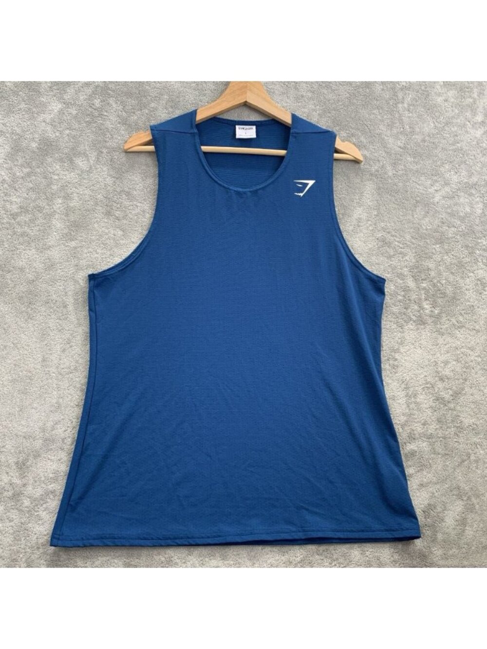 Gymshark Shirt Mens Large Blue Arrival Tank Top Training Athletic Gym Fitness